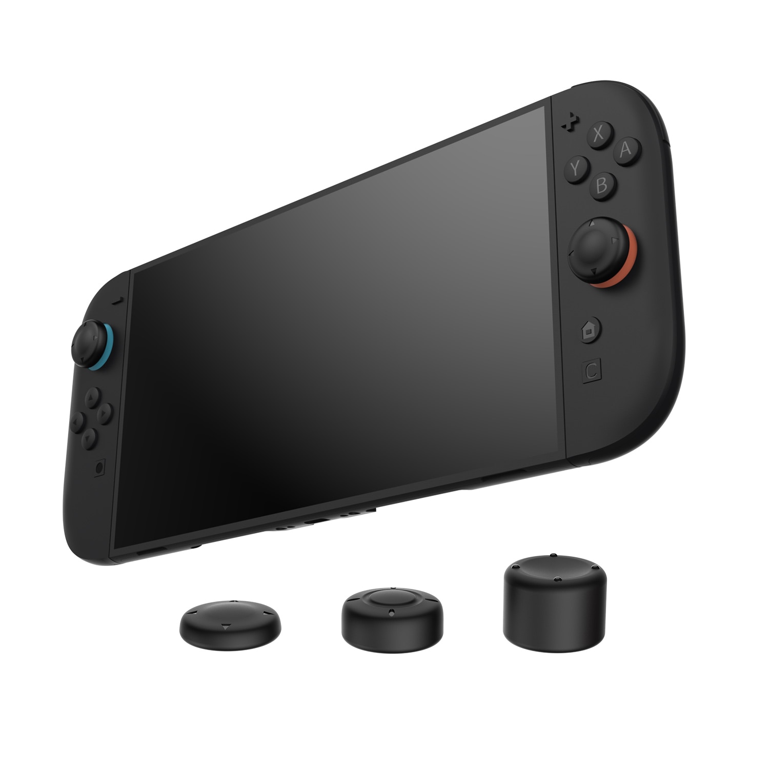 Joystickin suojahatut silikoni Nintendo Switch 2 (6 kpl) musta