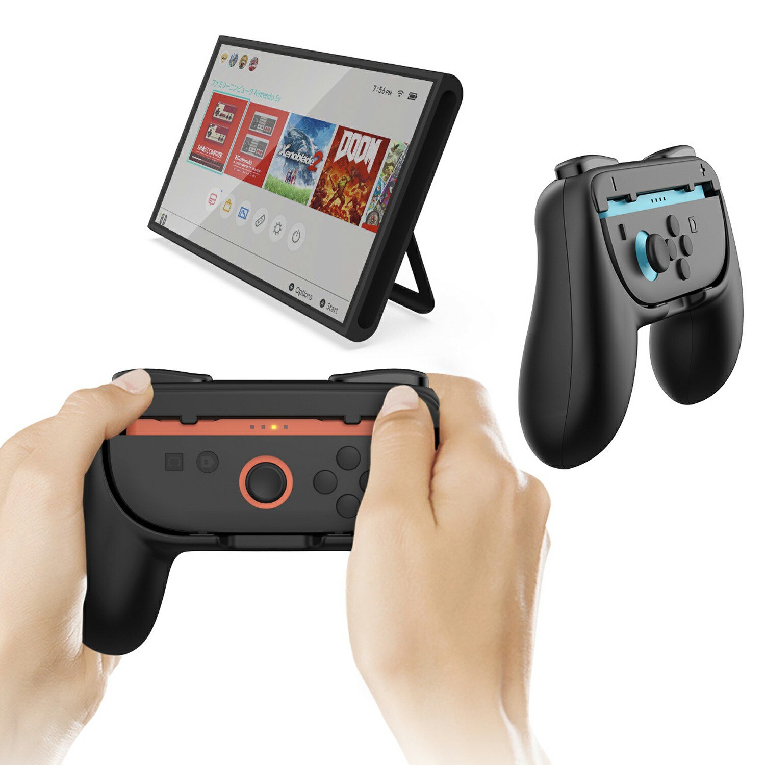 Joy-Con Ohjaimen Kahvat Nintendo Switch 2 musta