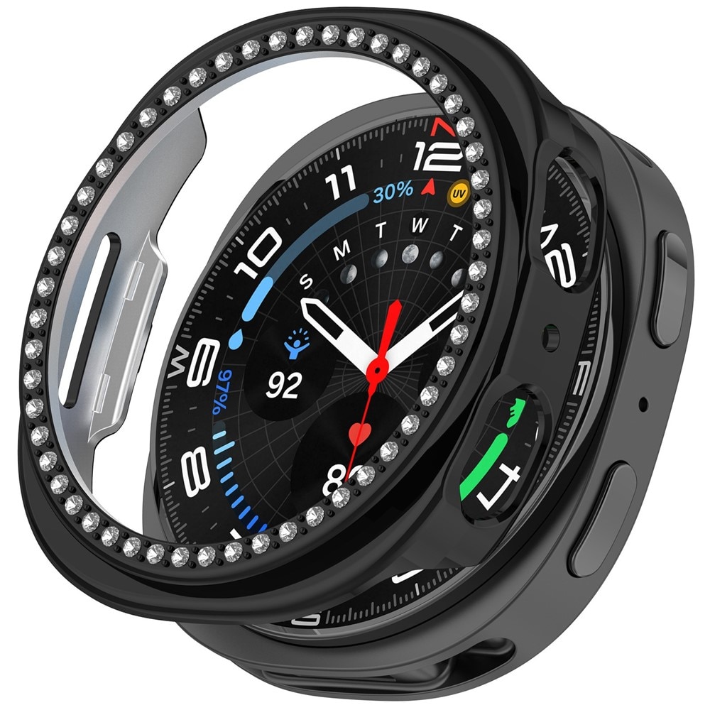 Samsung Galaxy Watch 8 44mm Rhinestone Kuoret Musta