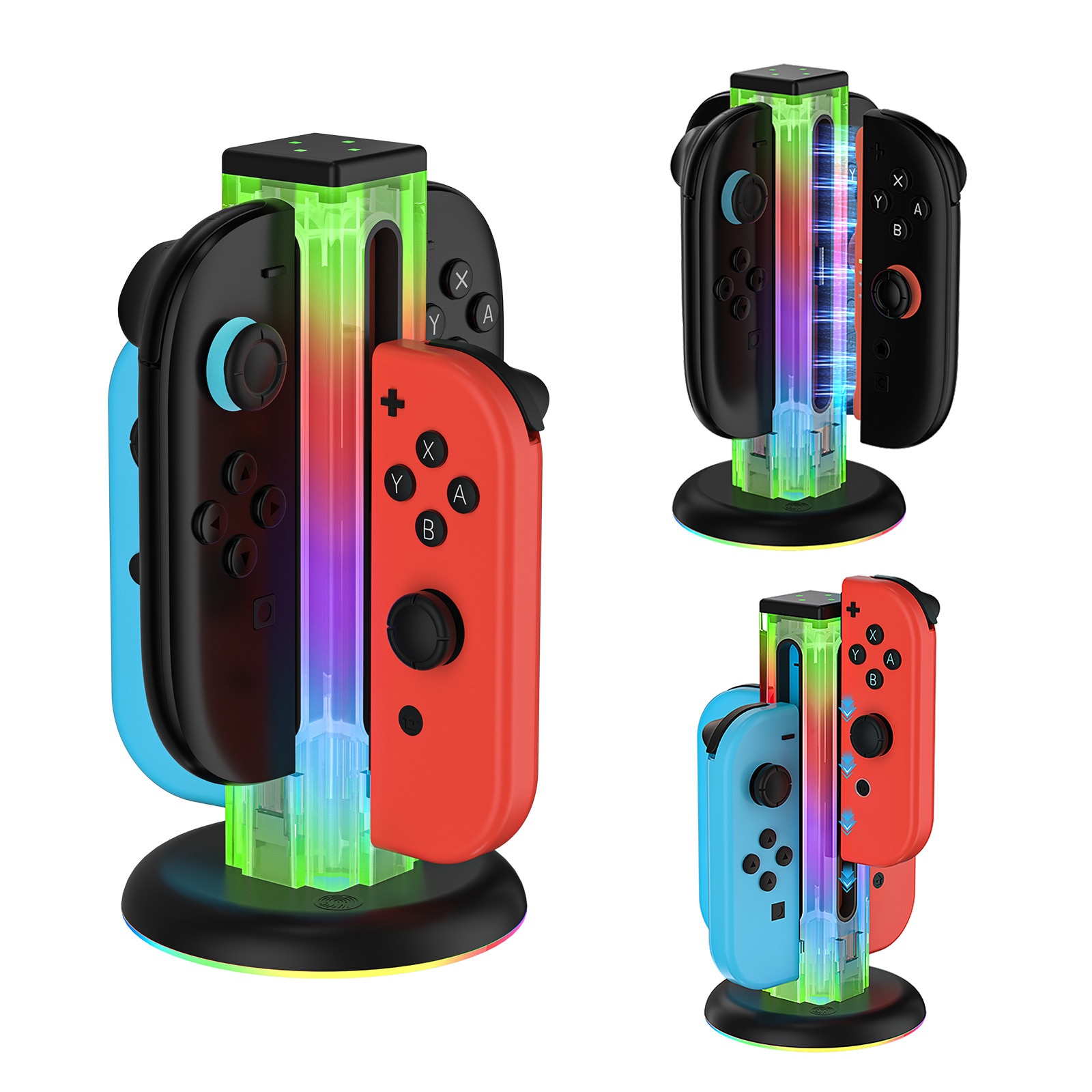 Joy-Con Latausteline RGB-valaistuksella Nintendo Switch 2 Musta