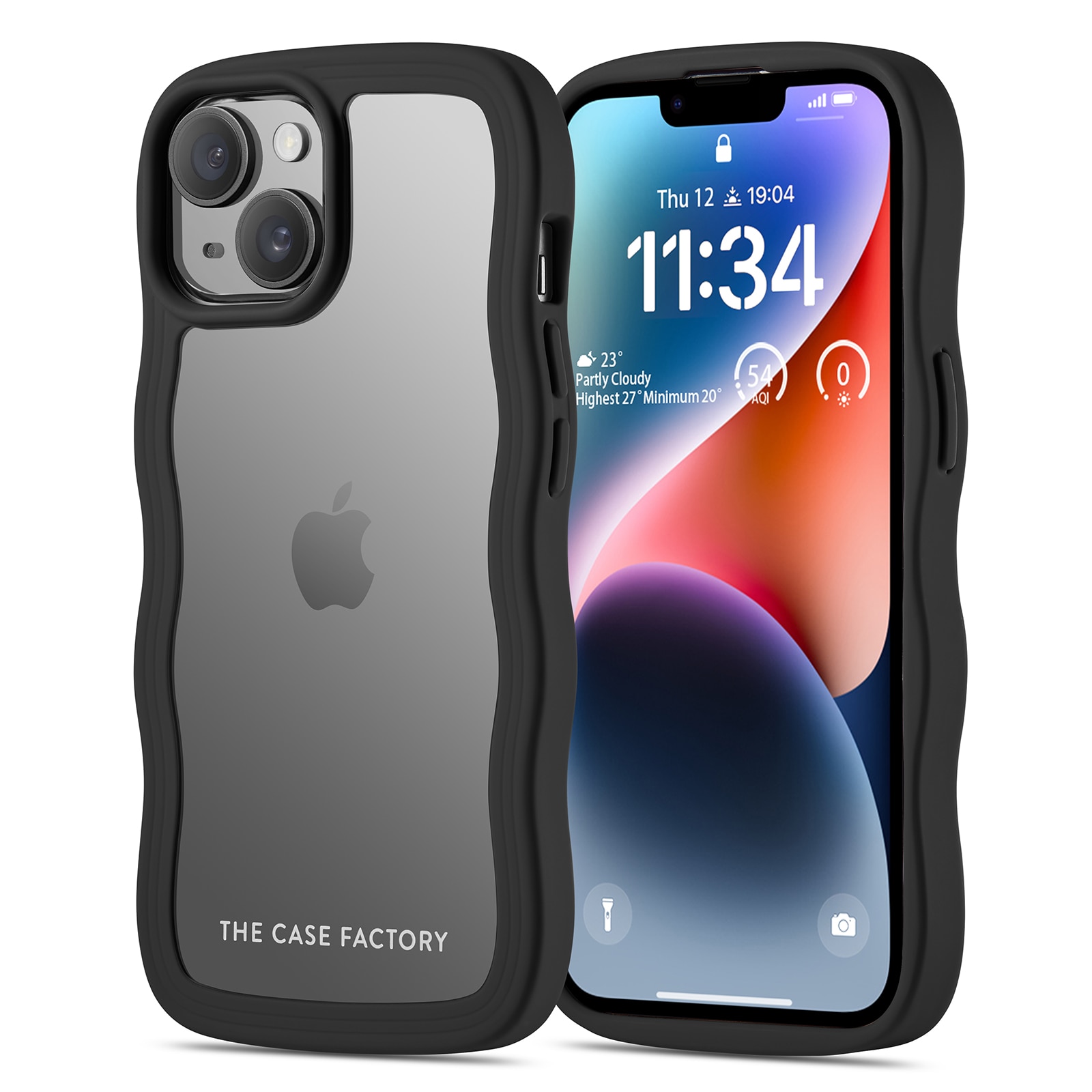 The Wave Case iPhone 15 Musta