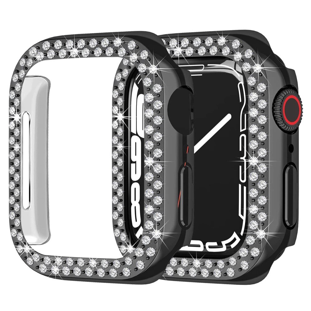 Apple Watch 45mm Rhinestone Kuoret musta