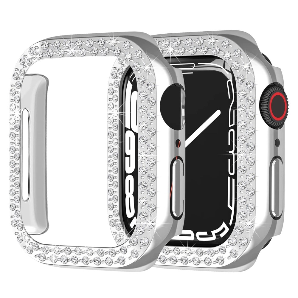 Apple Watch 45mm Rhinestone Kuoret hopea