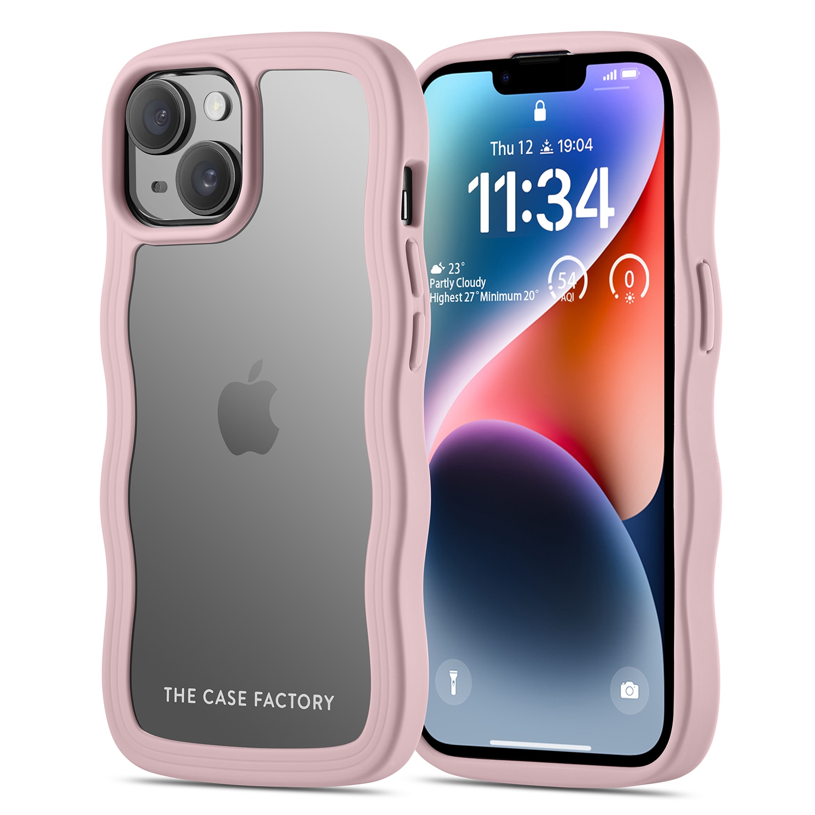 The Wave Case iPhone 15 Vaaleanpunainen