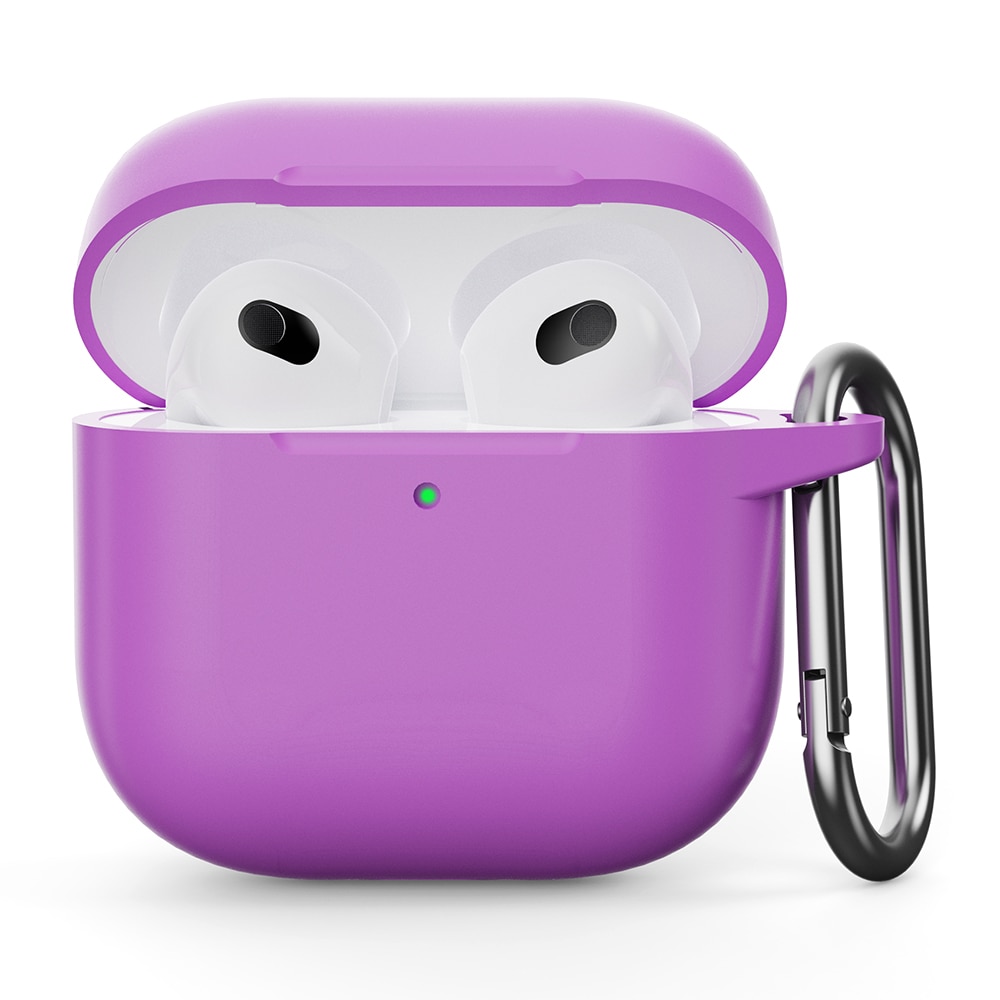 Apple AirPods 4 Silikonikuori karbiinhaalla Liila