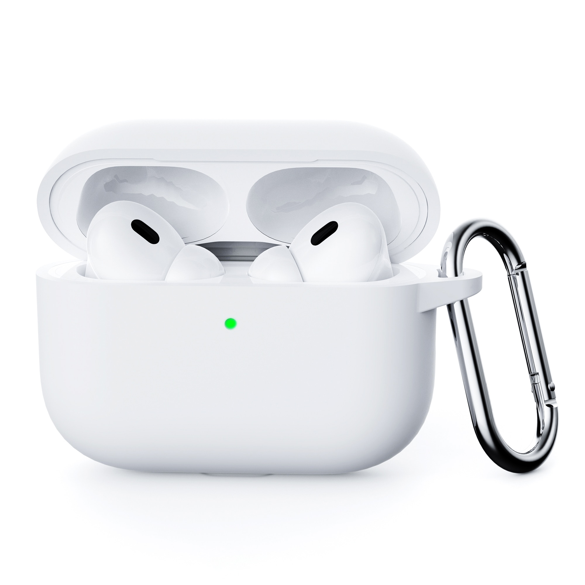 Apple AirPods Pro 3 Silikonikuori karbiinhaalla Valkoinen