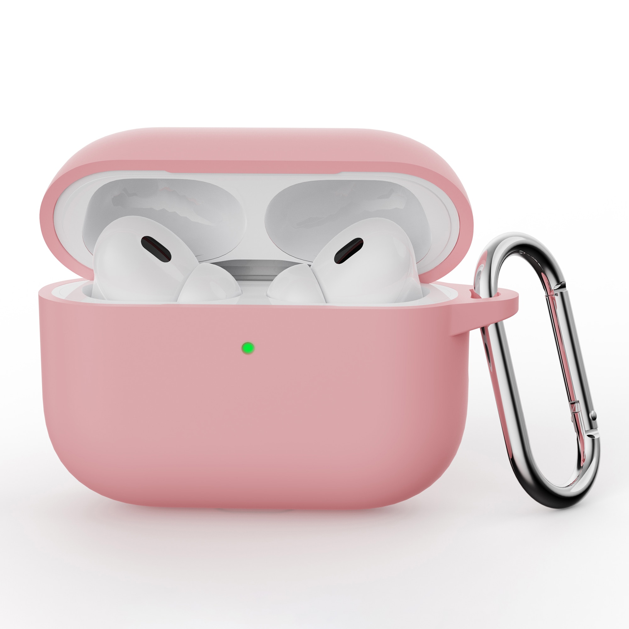 Apple AirPods Pro 3 Silikonikuori karbiinhaalla Vaaleanpunainen