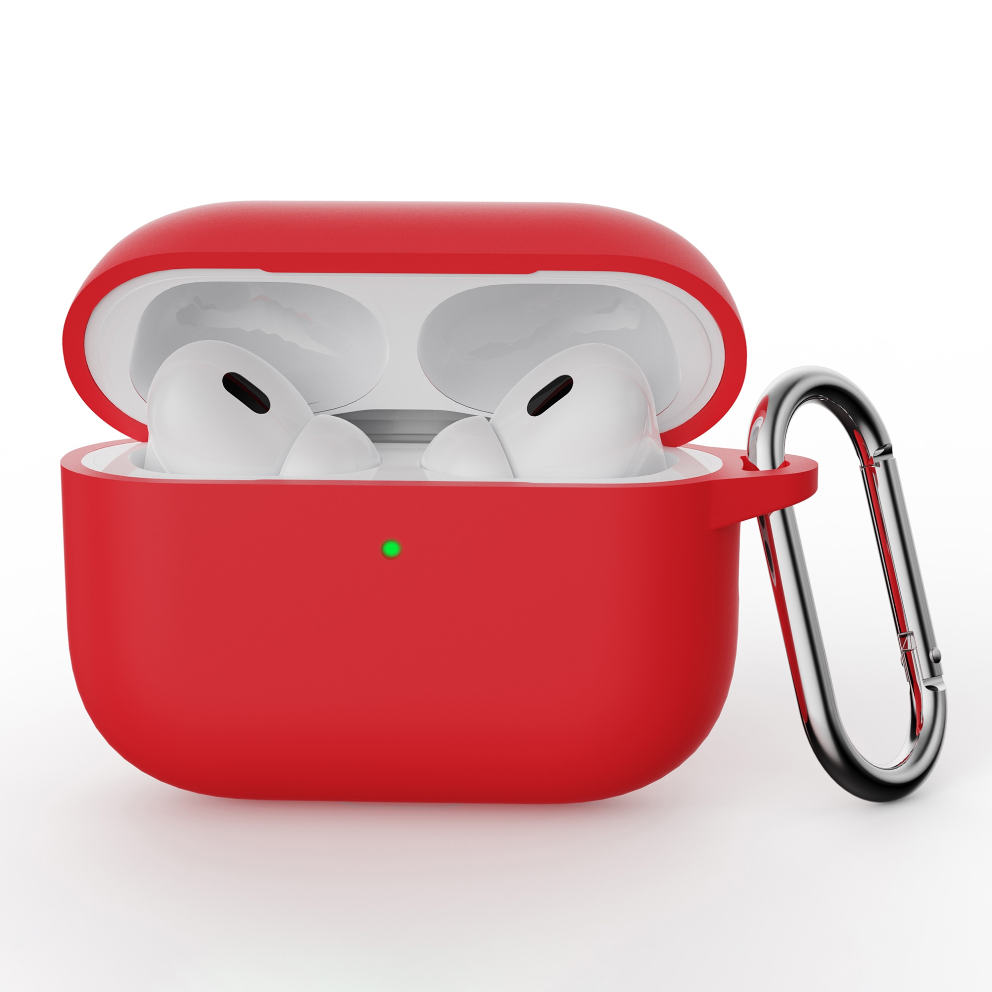 Apple AirPods Pro 3 Silikonikuori karbiinhaalla Punainen