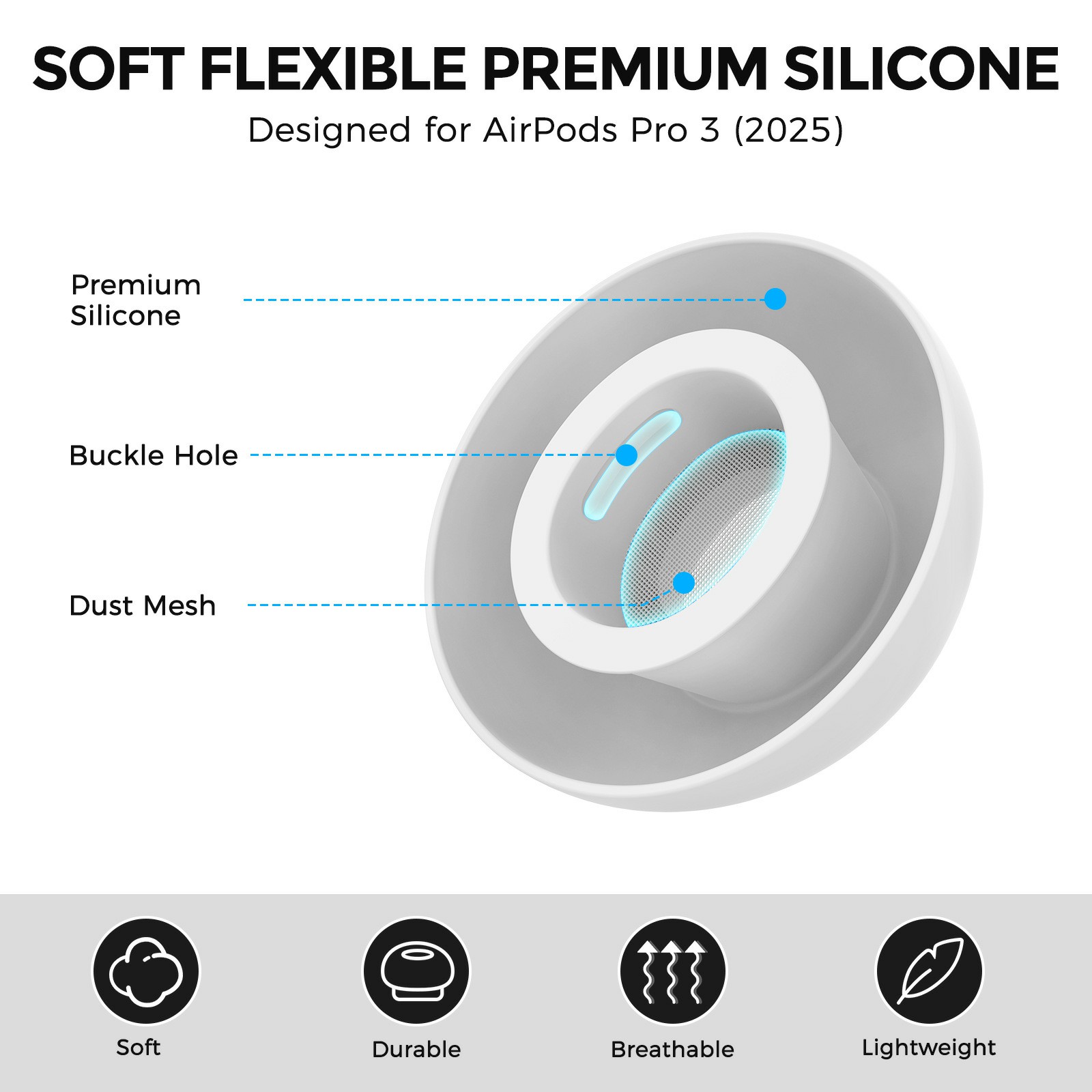 Ear Tips Apple AirPods Pro 3 Valkoinen (Medium)