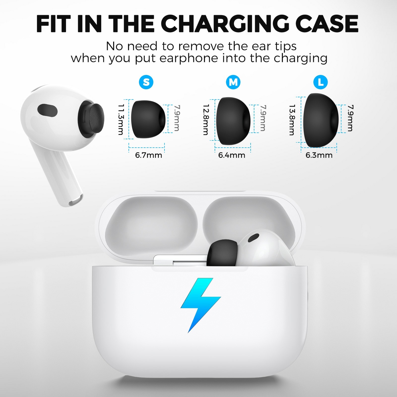 Ear Tips (3-pack) Apple AirPods Pro 3 Musta