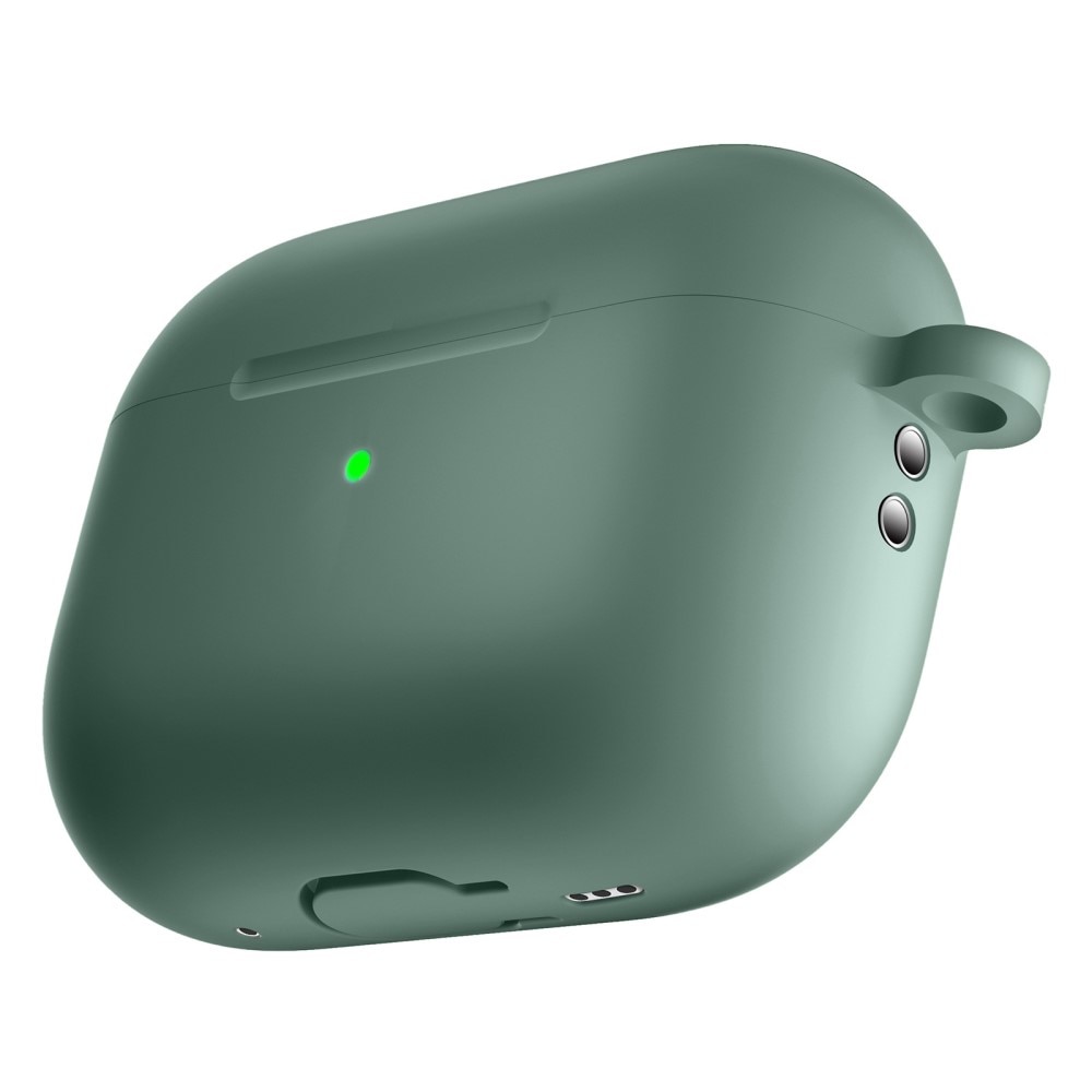 Silikonikotelo karabiinilla Apple AirPods Pro 2 vihreä