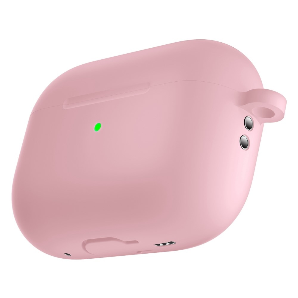 Silikonikotelo karabiinilla Apple AirPods Pro 2 vaaleanpunainen