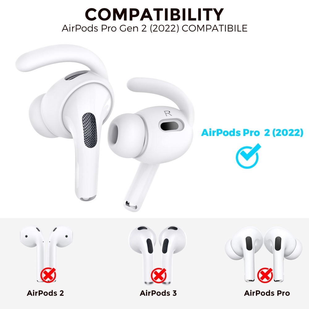 Sport Earhooks Apple AirPods Pro 2 valkoinen