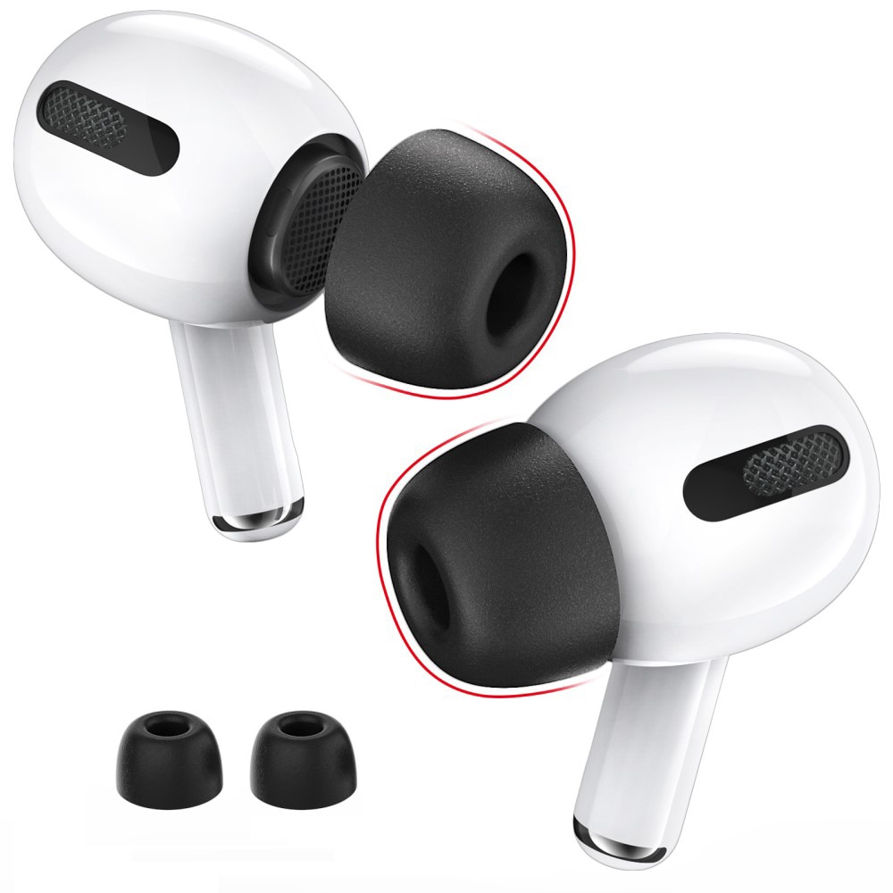 Memory Foam Ear Tips AirPods Pro 2 musta (Medium)