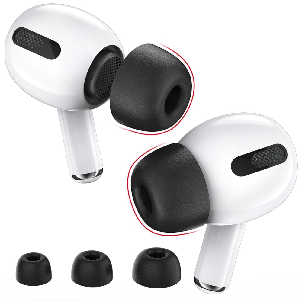 Memory Foam Ear Tips (3-pack) AirPods Pro 2 musta