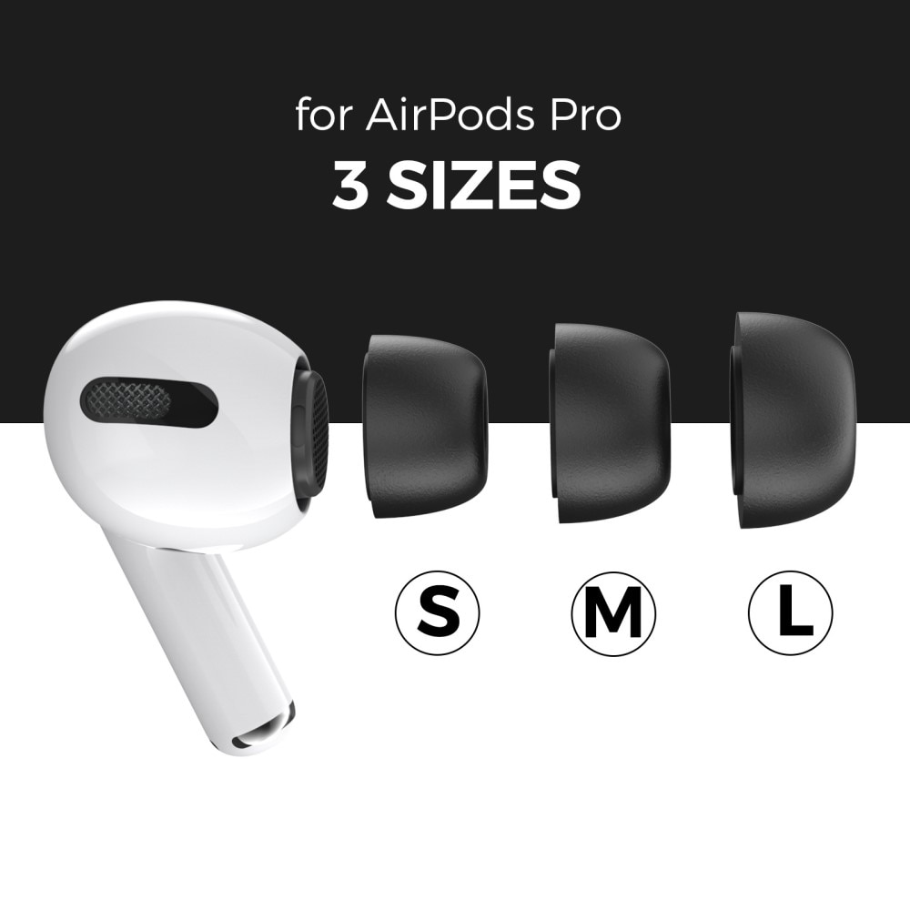 Memory Foam Ear Tips (3-pack) AirPods Pro 2 musta