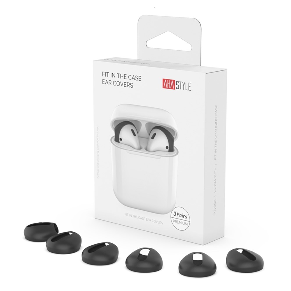 Earpads Silikoni (3-pack) Apple AirPods musta