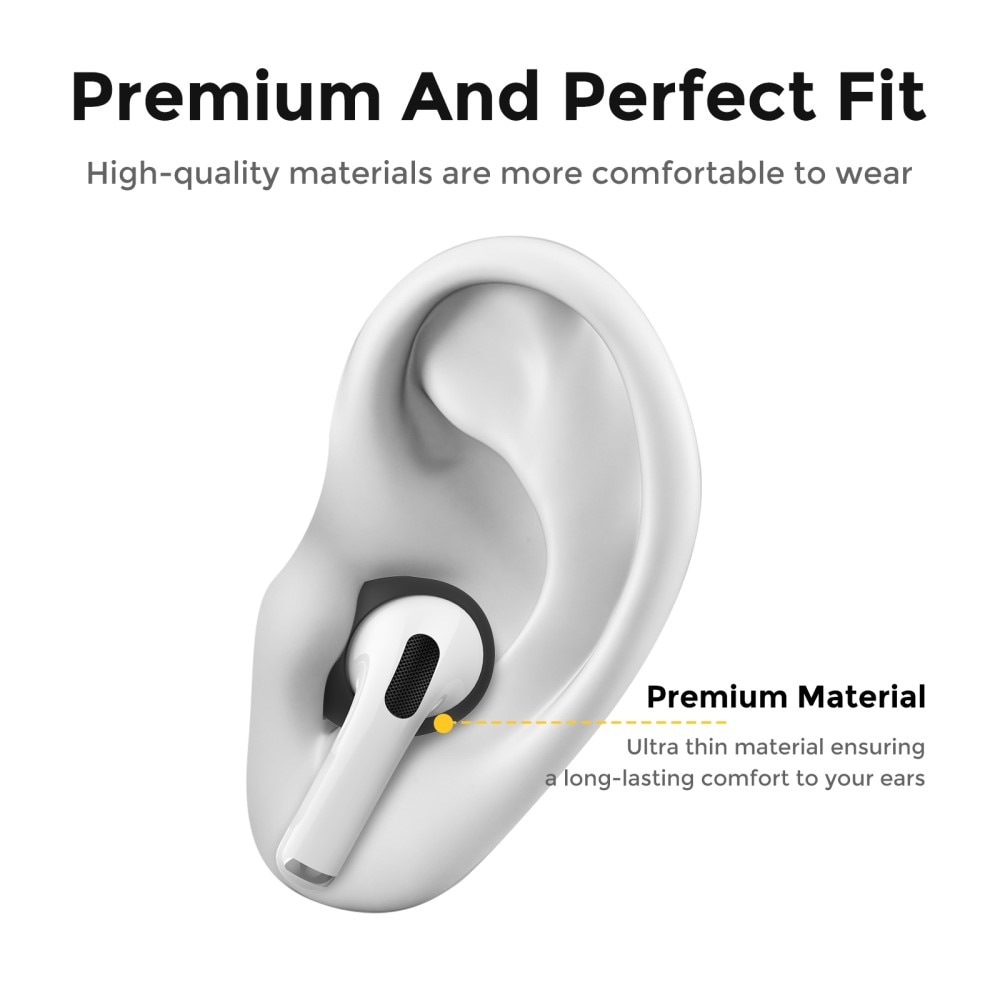 Earpads Silikoni (3-pack) Apple AirPods Pro 2 musta