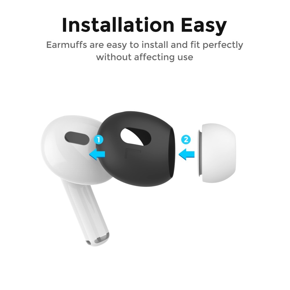 Earpads Silikoni (3-pack) Apple AirPods Pro 2 musta