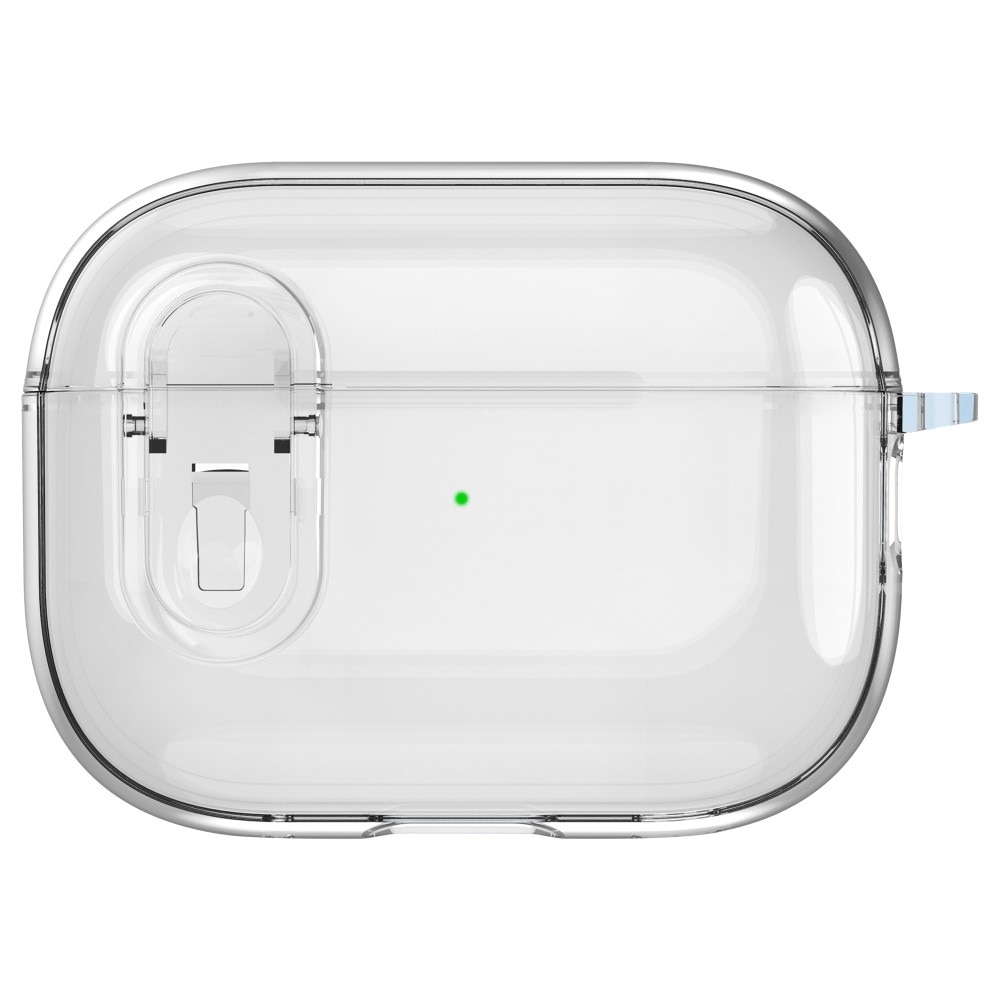 AirPods Pro 2 Kotelo karabiinikoukulla ja lukolla läpinäkyvä