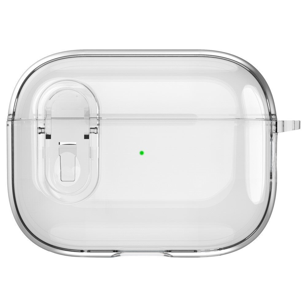 AirPods Pro Kotelo karabiinikoukulla ja lukolla läpinäkyvä