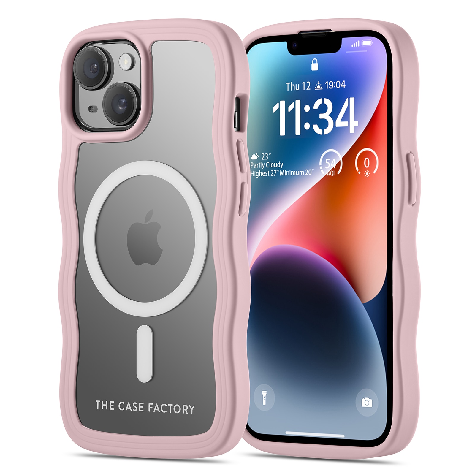 The Wave Mag Case iPhone 15 Vaaleanpunainen
