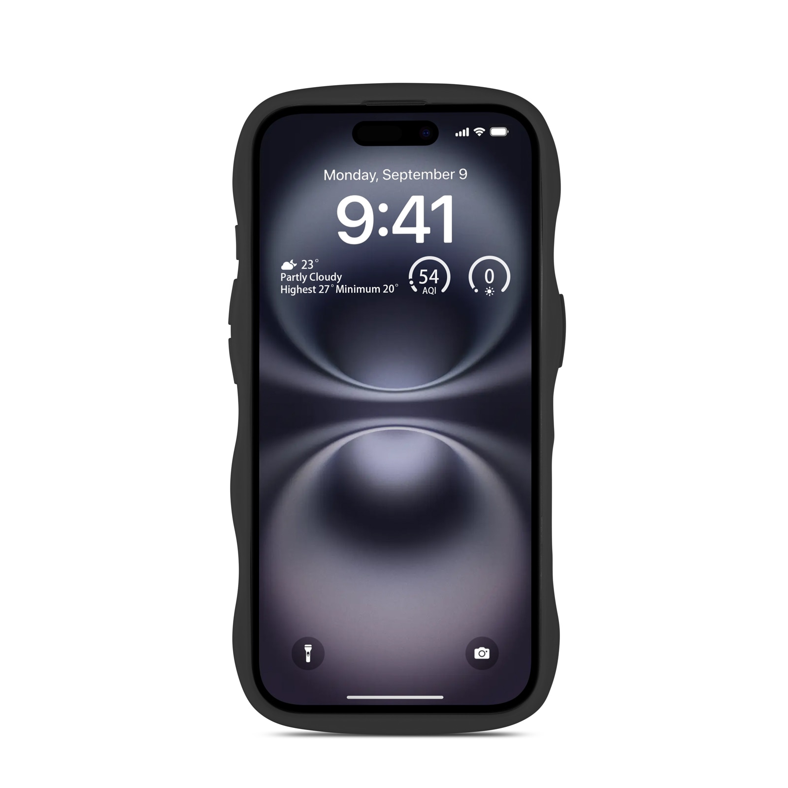 The Wave Case iPhone 16 Musta