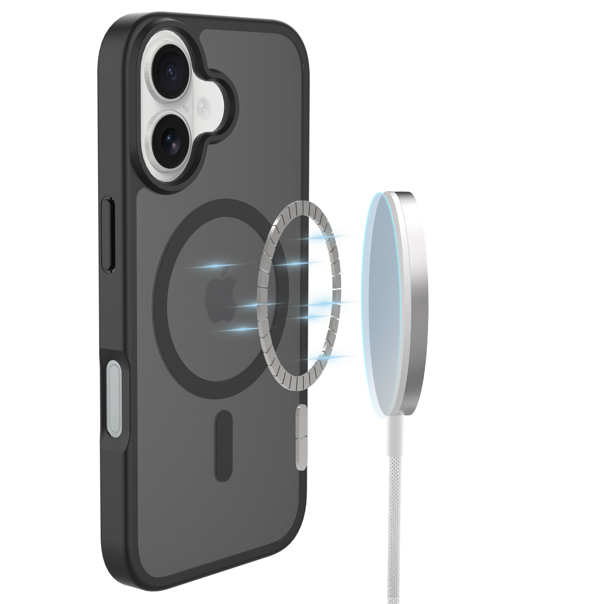 Magnetic Hybrid Kuori iPhone 17 Frosted Black