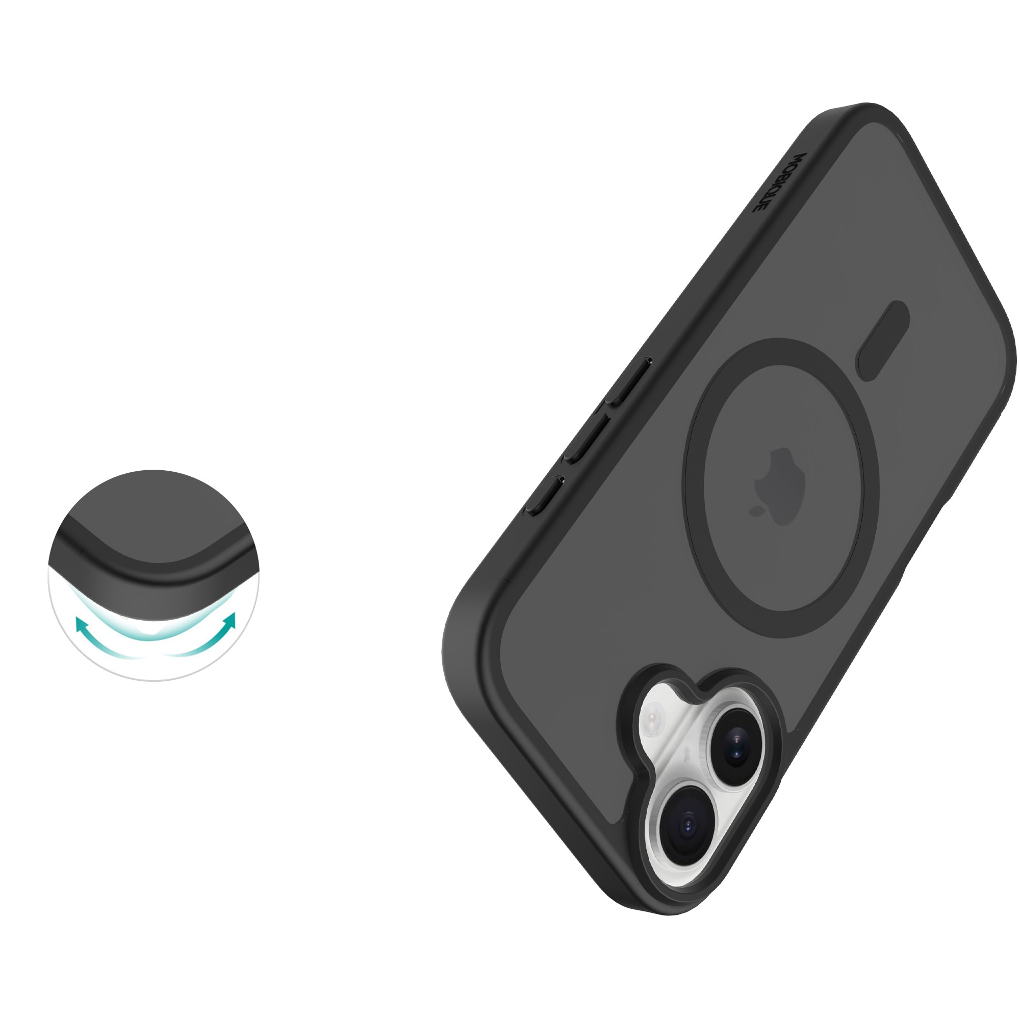 Magnetic Hybrid Kuori iPhone 17 Frosted Black