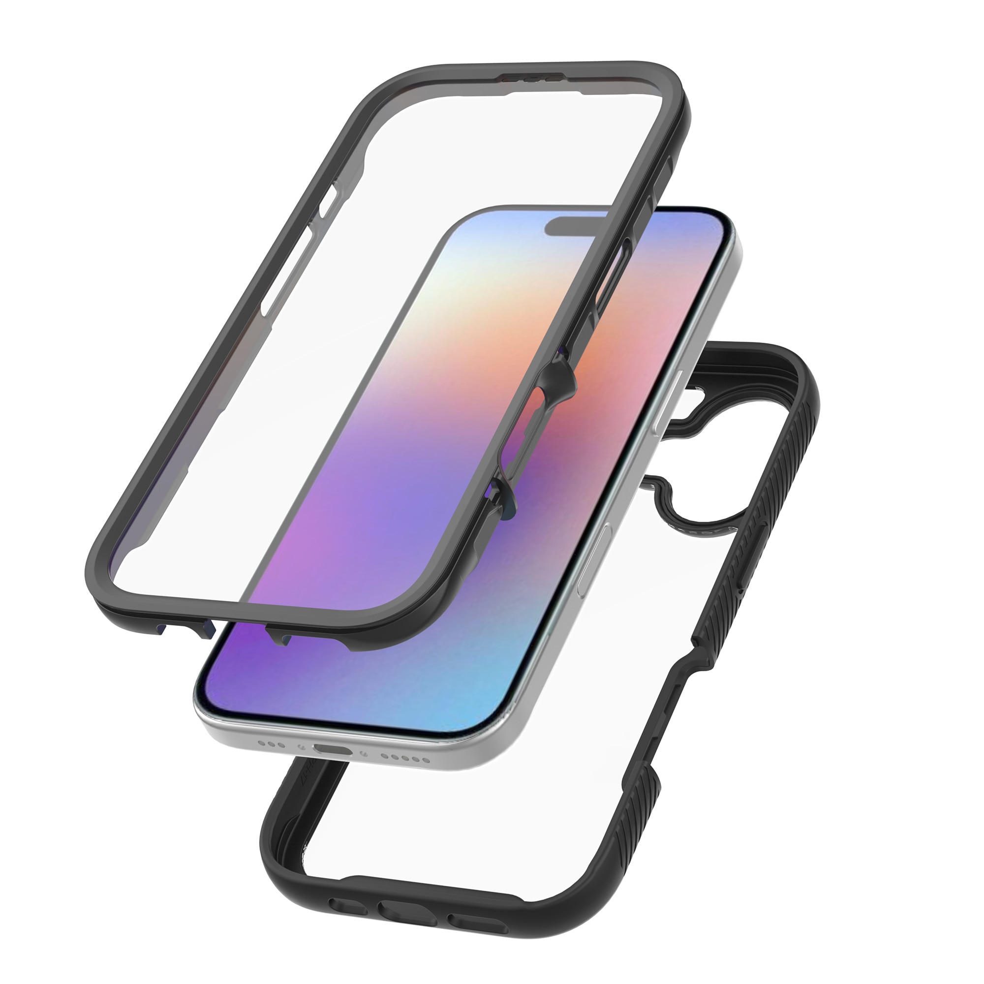 Full Protection Case iPhone 17 Musta/läpinäkyvä