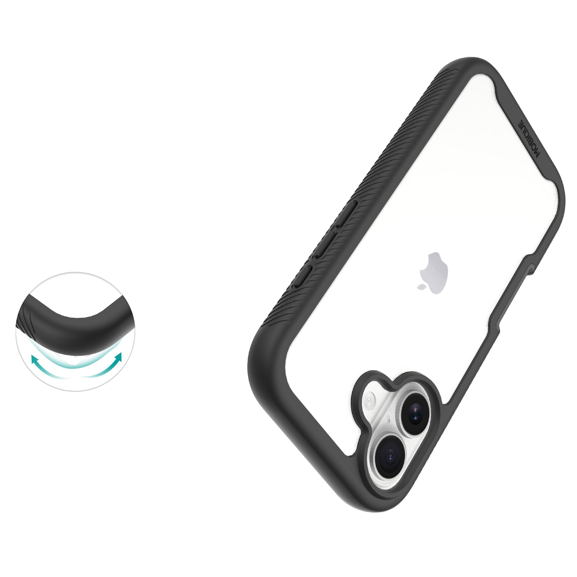 Full Protection Case iPhone 17 Musta/läpinäkyvä