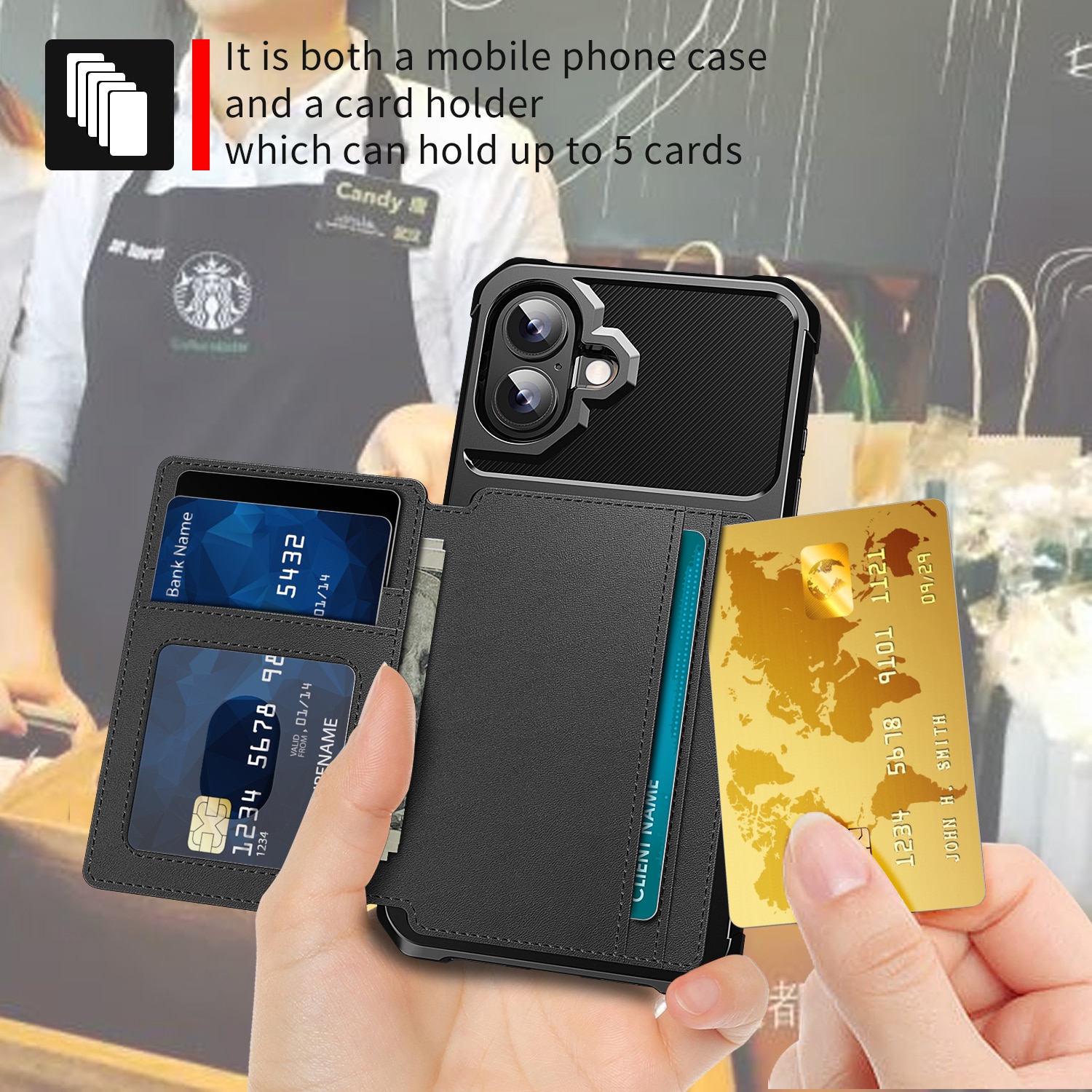 Tough Multi-slot Case iPhone 17 Musta