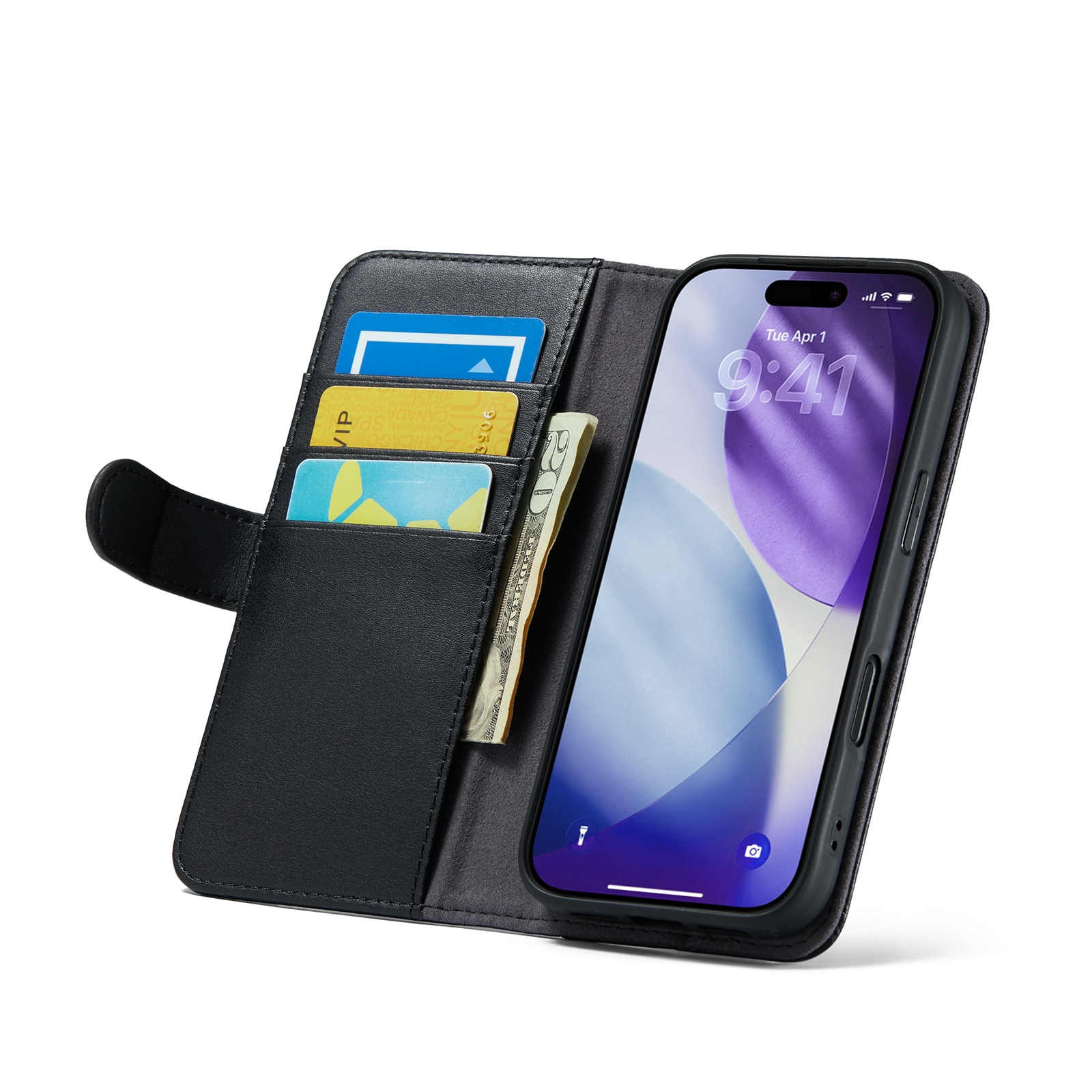Aito Nahkakotelo iPhone 17 Pro Musta