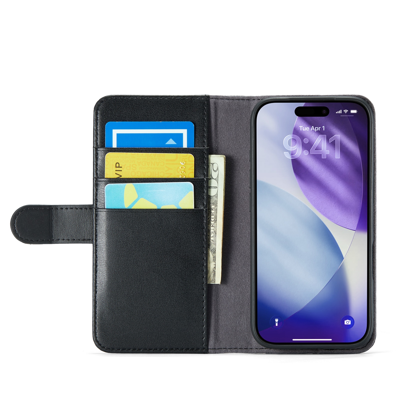 Aito Nahkakotelo iPhone 17 Pro Musta