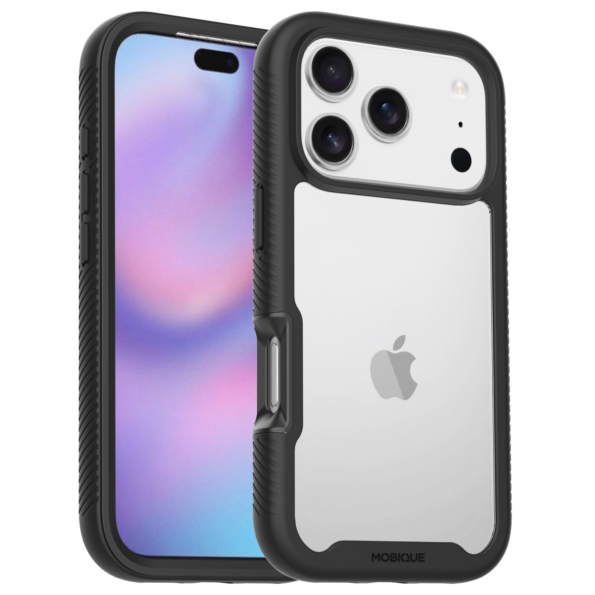Full Protection Case iPhone 17 Pro Max Musta/läpinäkyvä