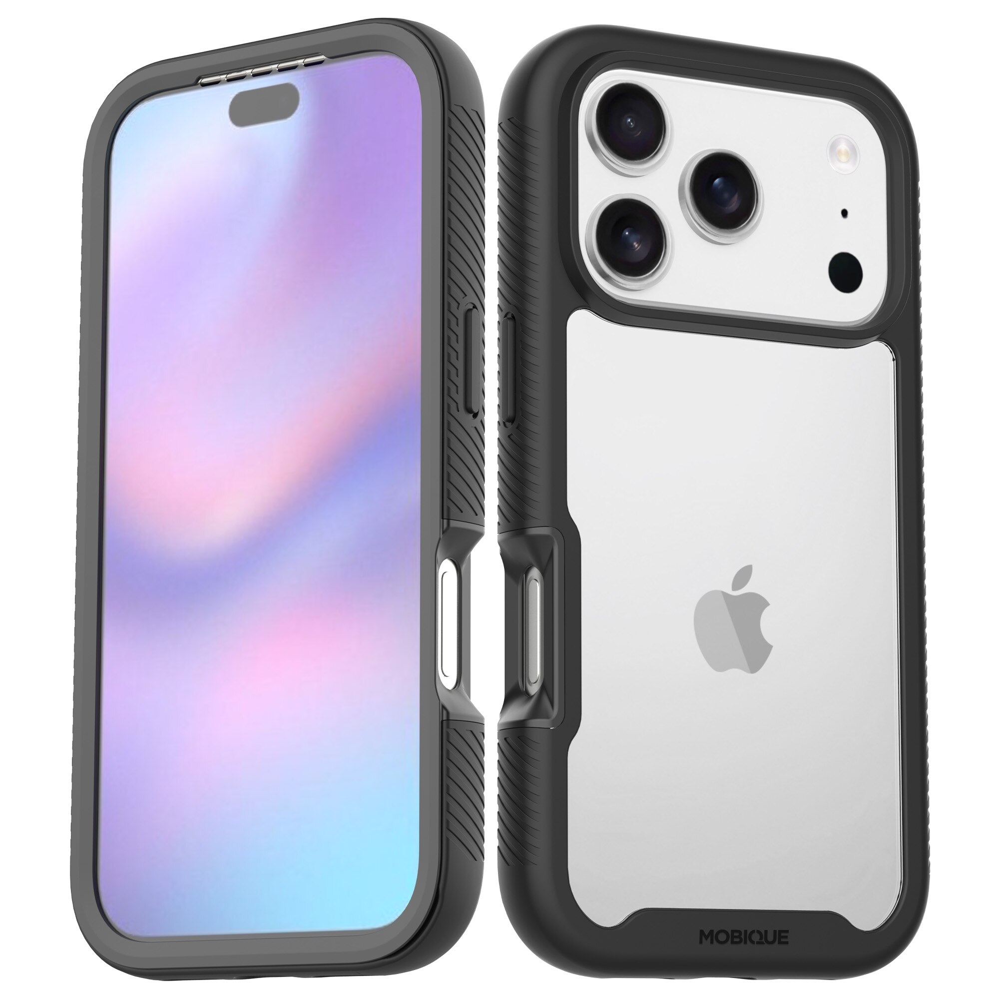 Full Protection Case iPhone 17 Pro Max Musta/läpinäkyvä