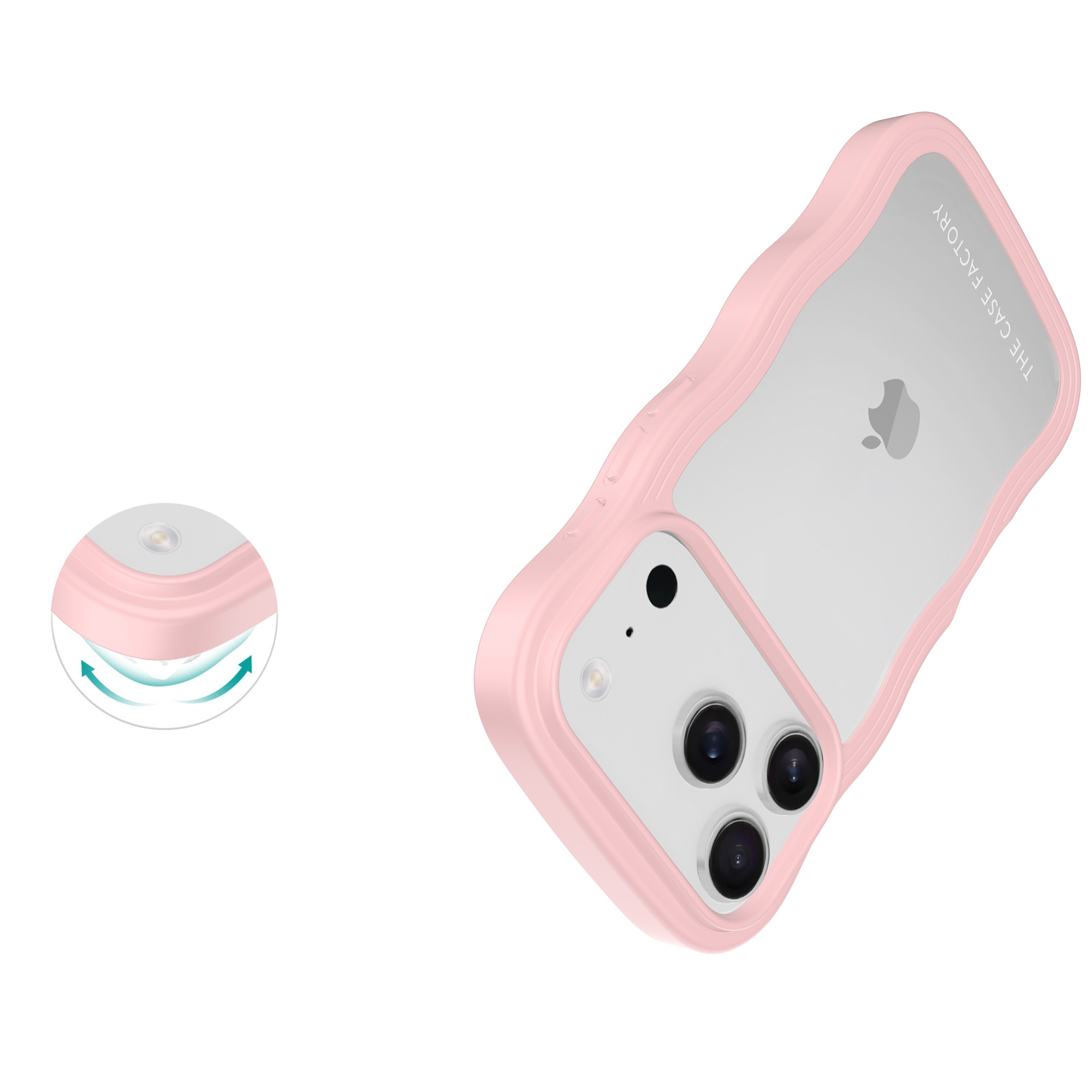 The Wave Case iPhone 17 Pro Vaaleanpunainen