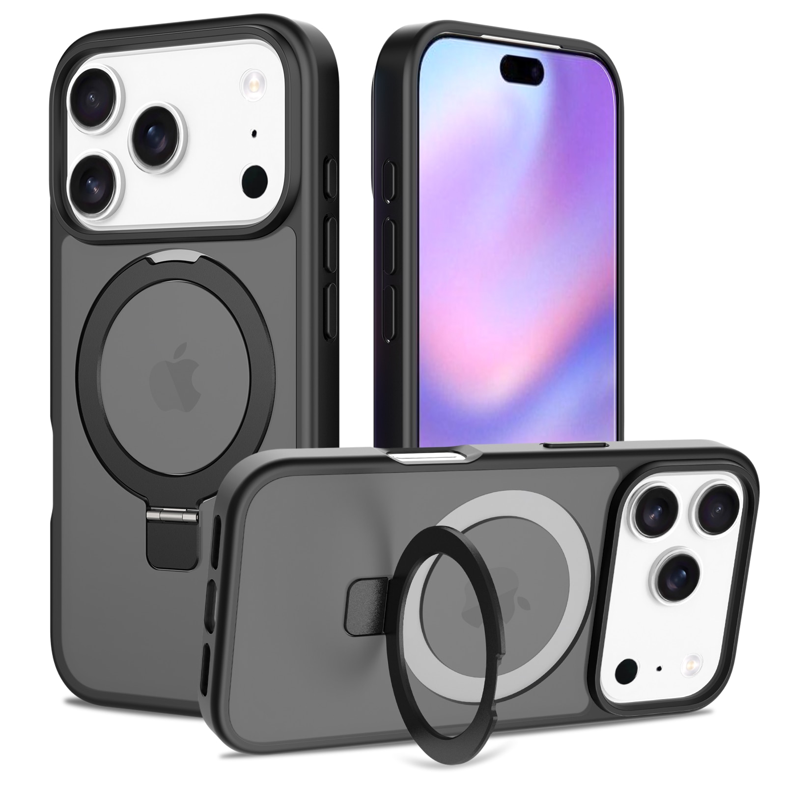 Hybridikuori Magnetic Ring iPhone 17 Pro Max Musta