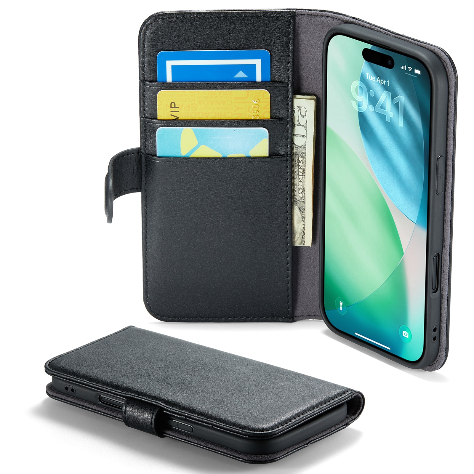 Aito Nahkakotelo iPhone 17 Air Musta