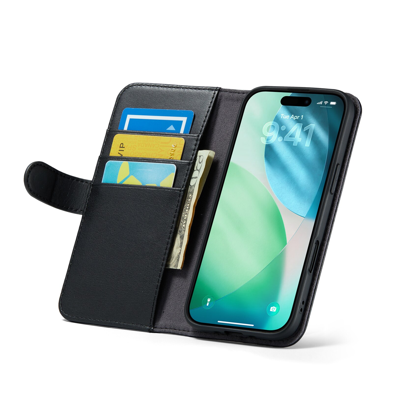 Aito Nahkakotelo iPhone 17 Air Musta