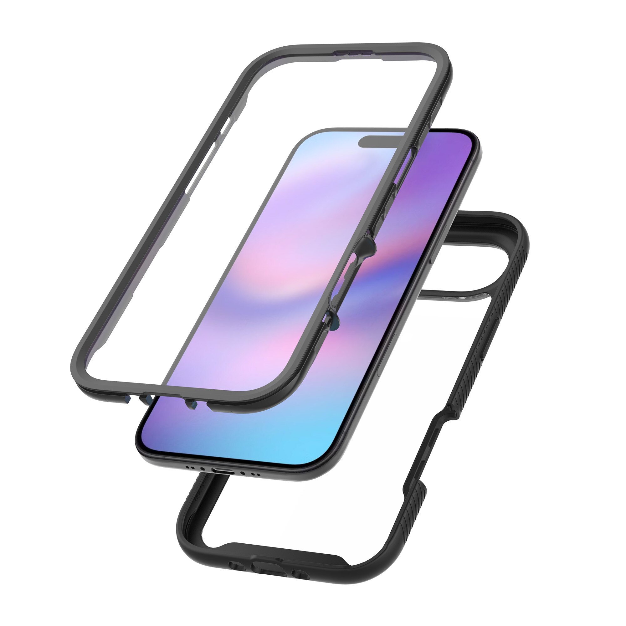 Full Protection Case iPhone 17 Air Musta/läpinäkyvä