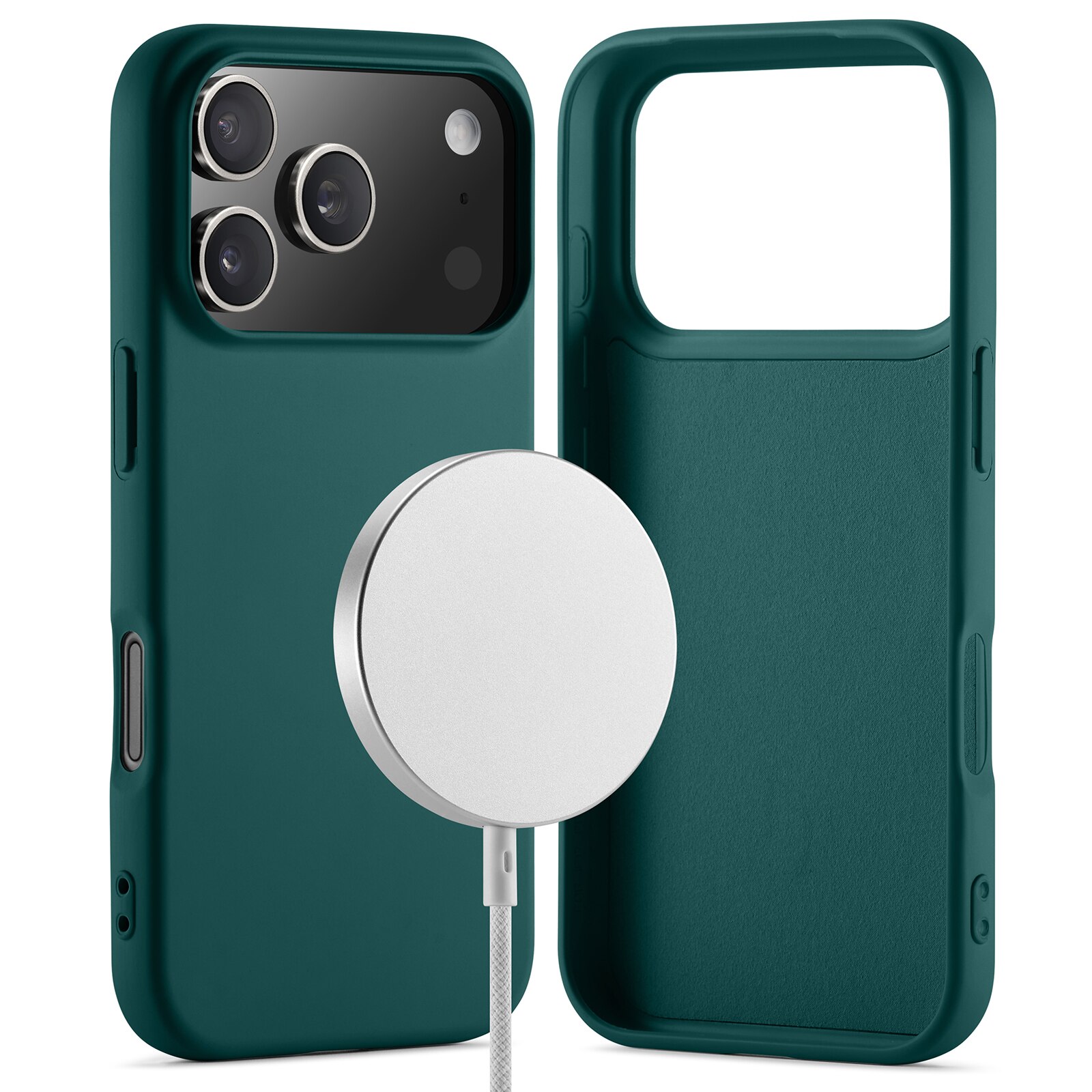 TPU suojakuori MagSafe iPhone 17 Pro Max Tummanvihreä