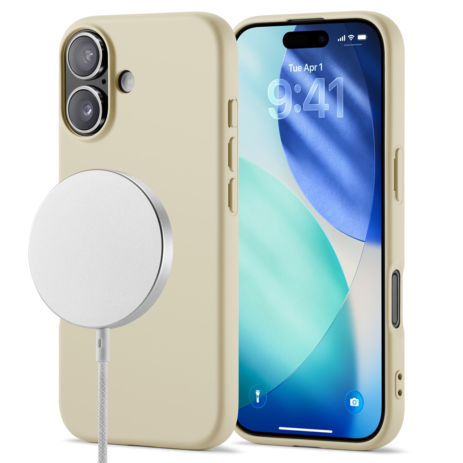 TPU suojakuori MagSafe iPhone 17 Beige