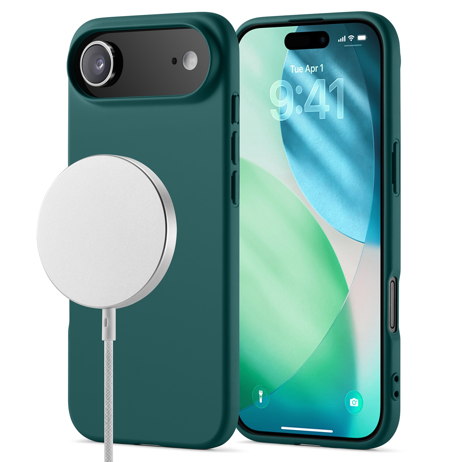 TPU suojakuori MagSafe iPhone 17 Air Tummanvihreä