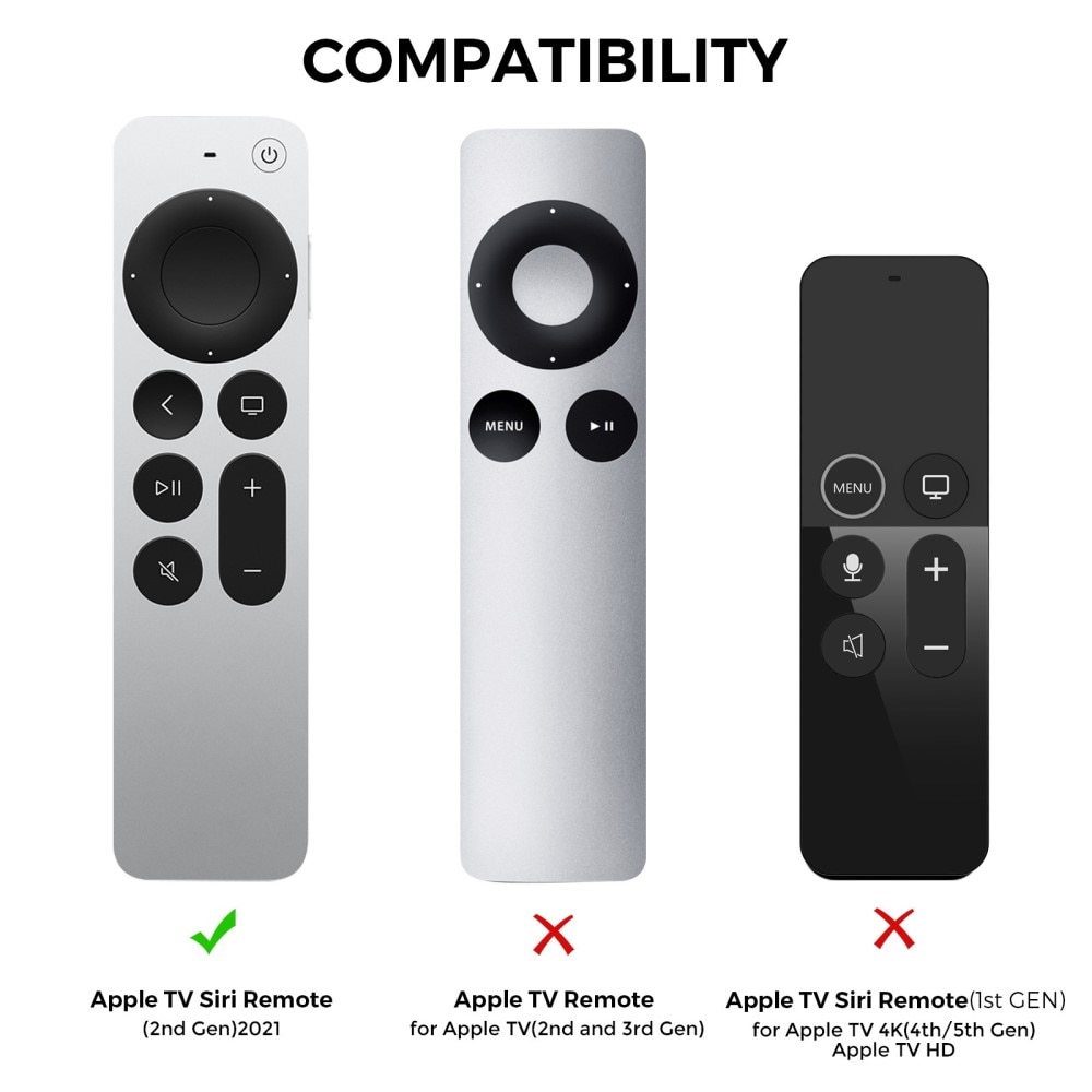 Silikonikotelo Apple TV Siri Remote 2nd Gen musta