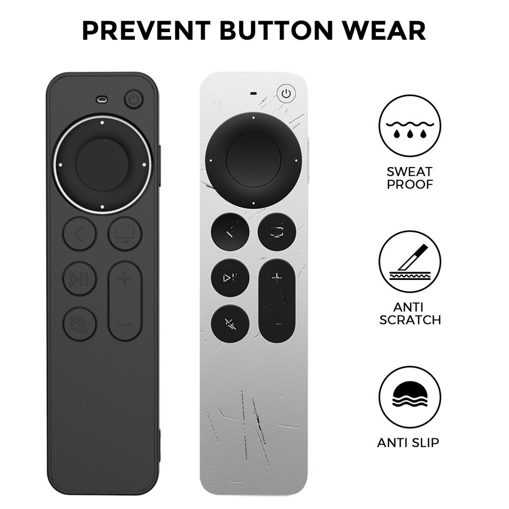 Silikonikotelo Apple TV Siri Remote 2nd Gen musta