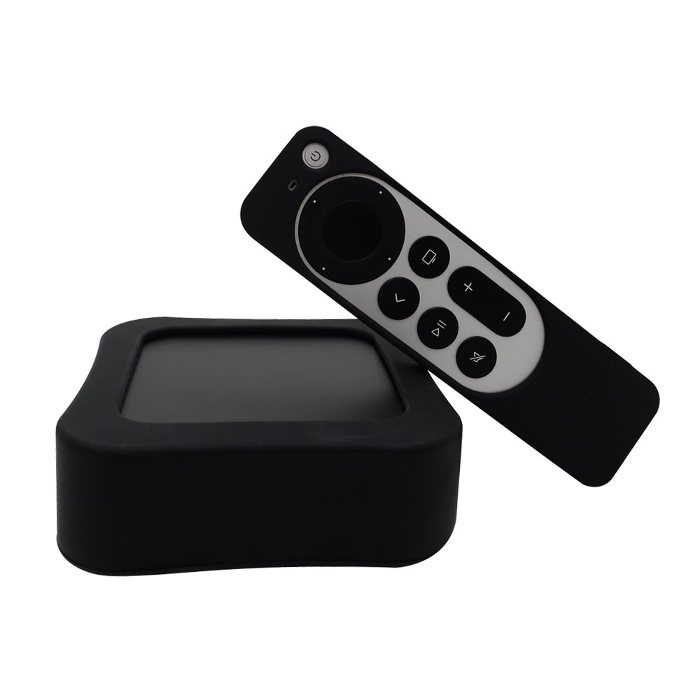 Apple TV 4K 2022 (3rd gen) laatikko+kaukosäädin silikonikotelo musta