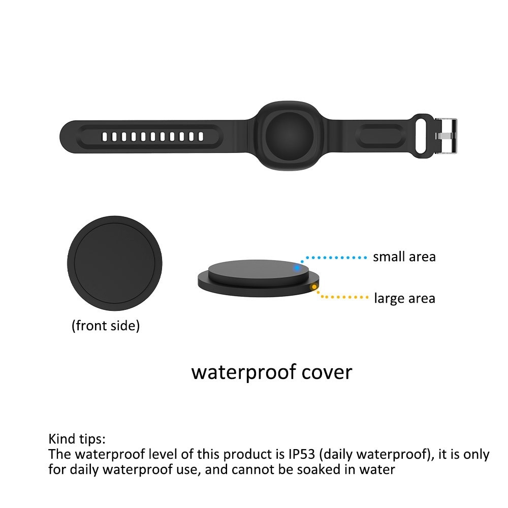 Samsung Galaxy SmartTag Vedenkestävä Silikoniranneke musta
