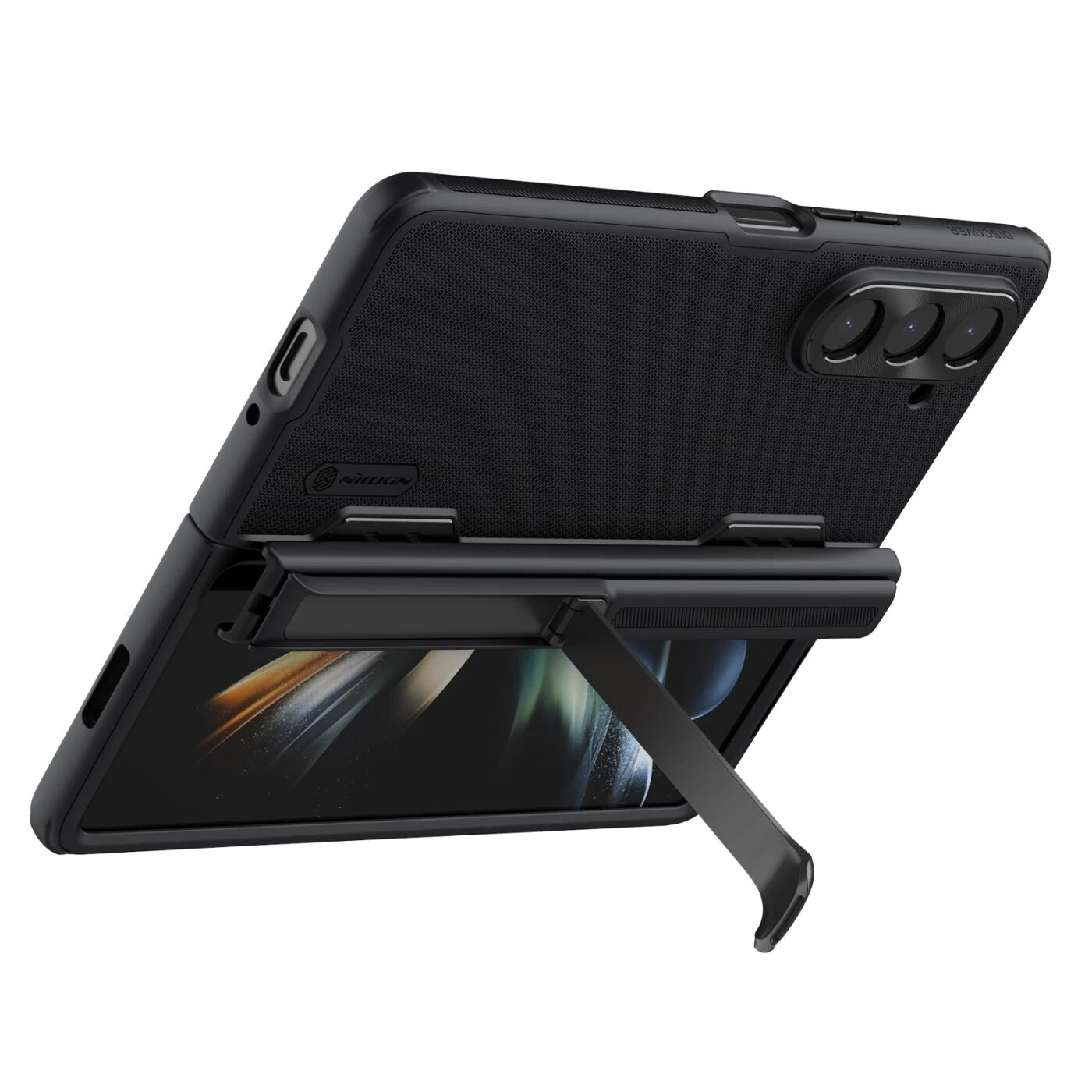 Super Frosted Shield Fold with Kickstand Samsung Galaxy Z Fold 5 musta