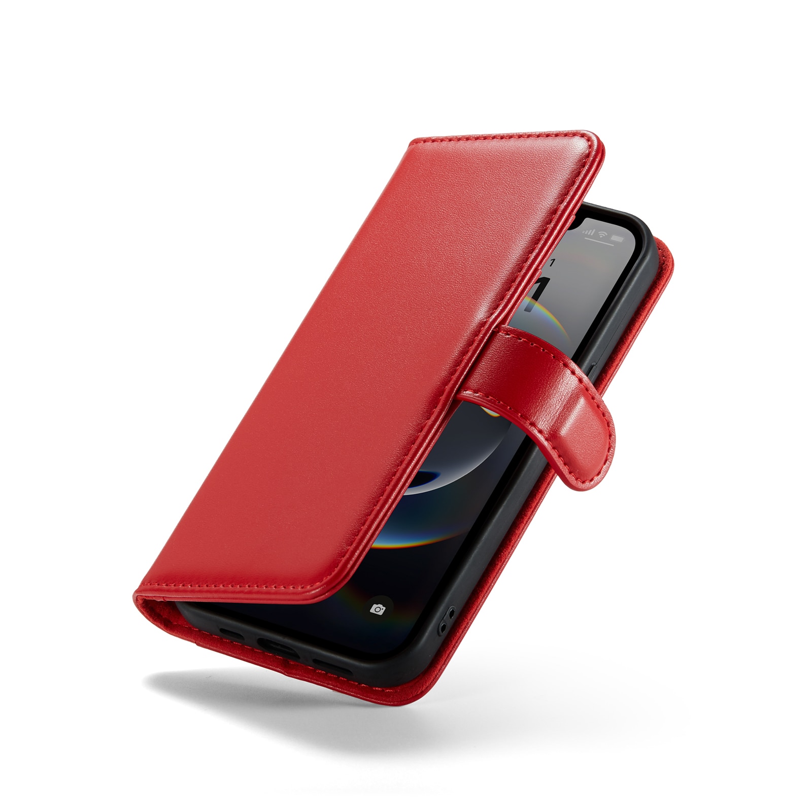 Aito Nahkakotelo iPhone 12/iPhone 12 Pro Punainen